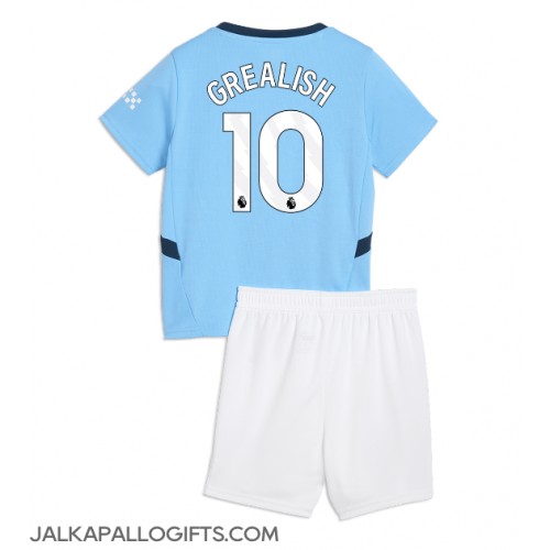 Manchester City Jack Grealish #10 Koti Peliasu Lasten 2024-25 Lyhythihainen (+ Lyhyet housut)